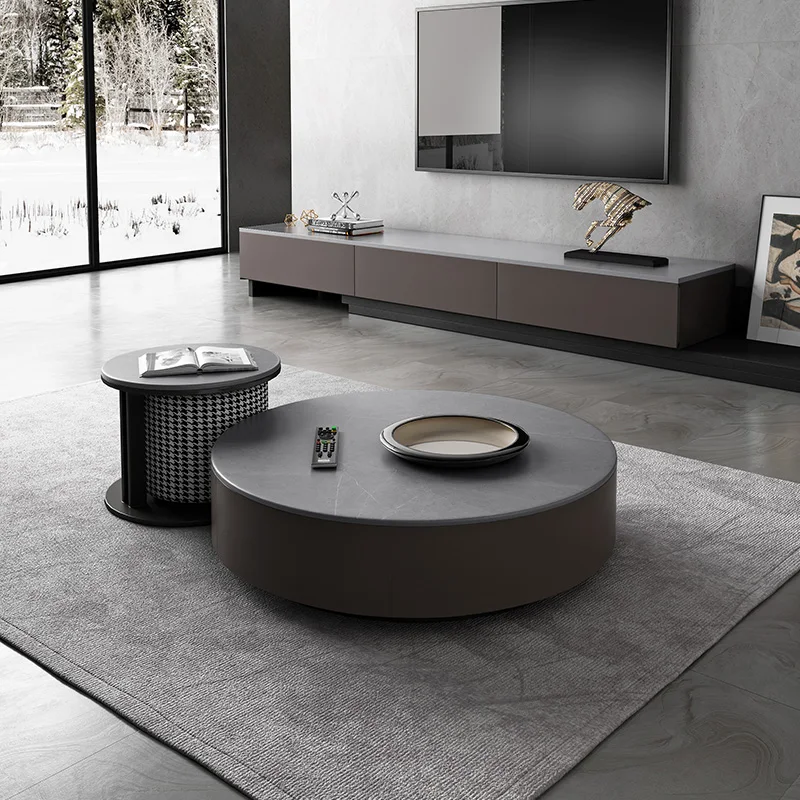 Jinchen new rock plate tea table Italian minimalist circular storage small house type light luxury modern TV cabinet combination
Jinchen new rock plate tea table Italian minimalist circular storage small house type light luxury modern TV cabinet combination