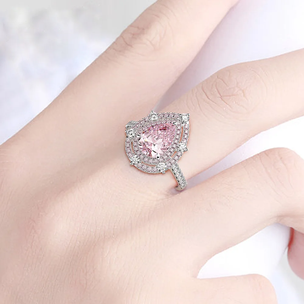 Fashion Luxury 925 Solid Sterling Silver Pear Pink Sapphire Gemstone Wedding Engagement Diamonds Ring Fine Jewelry Wholesale
Fashion Luxury 925 Solid Sterling Silver Pear Pink Sapphire Gemstone Wedding Engagement Diamonds Ring Fine Jewelry Wholesale