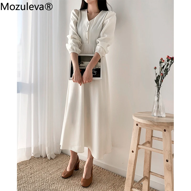 Mozuleva Korean High Quality V-neck Women Dress 2022 Spring Autumn Long Sleeve Slim Waist Female Lace-up Midi Vestidos Dress
Mozuleva Korean High Quality V-neck Women Dress 2022 Spring Autumn Long Sleeve Slim Waist Female Lace-up Midi Vestidos Dress
