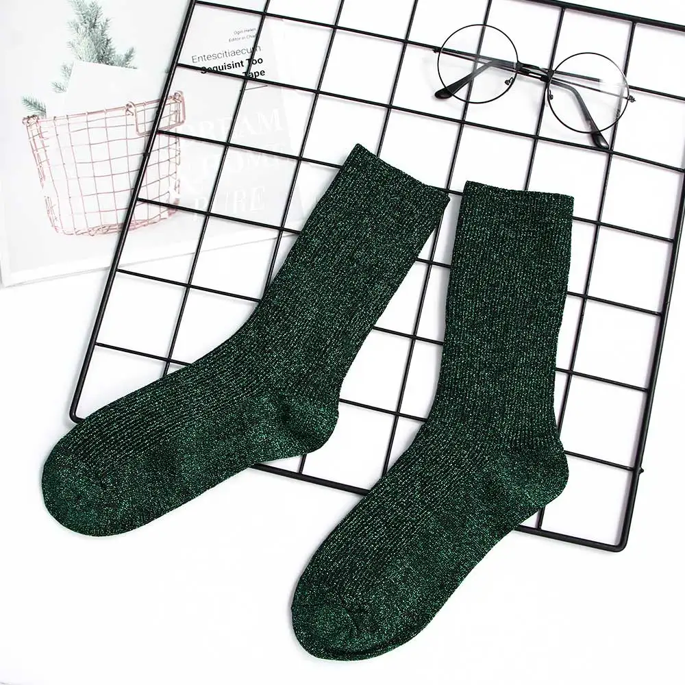 1Pair Winter Cotton Solid Shiny Woman Simple Socks Fashion Art Fold Female Student Thick Warm Socks Shiny Metallic Line Sock
1Pair Winter Cotton Solid Shiny Woman Simple Socks Fashion Art Fold Female Student Thick Warm Socks Shiny Metallic Line Sock