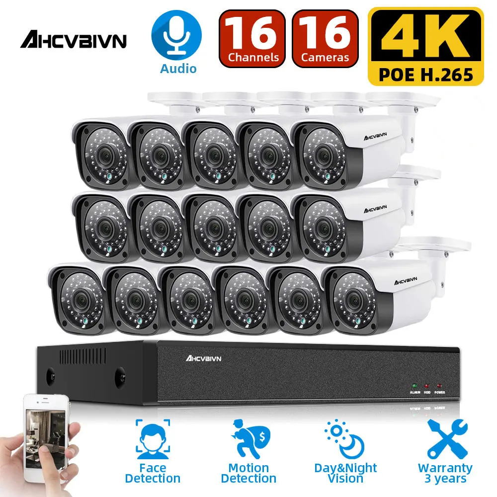 4K POE NVR Surveillance System 8.0MP IP Security Camera CCTV POE 16CH NVR Kit Video Surveillance IOS Android Remote Viewing
4K POE NVR Surveillance System 8.0MP IP Security Camera CCTV POE 16CH NVR Kit Video Surveillance IOS Android Remote Viewing