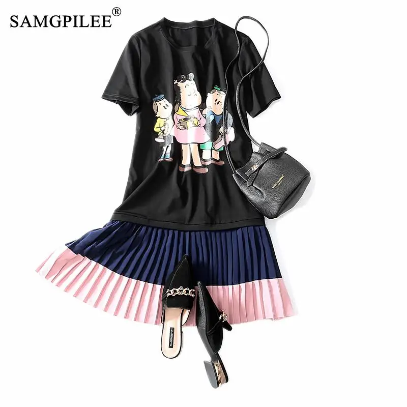 Dresses Woman Summer 2021 Korean Style Casual A-line Cartoon Short Sleeve Draped Knee-length O-neck Women Summer Sundress 4XL
Dresses Woman Summer 2021 Korean Style Casual A-line Cartoon Short Sleeve Draped Knee-length O-neck Women Summer Sundress 4XL