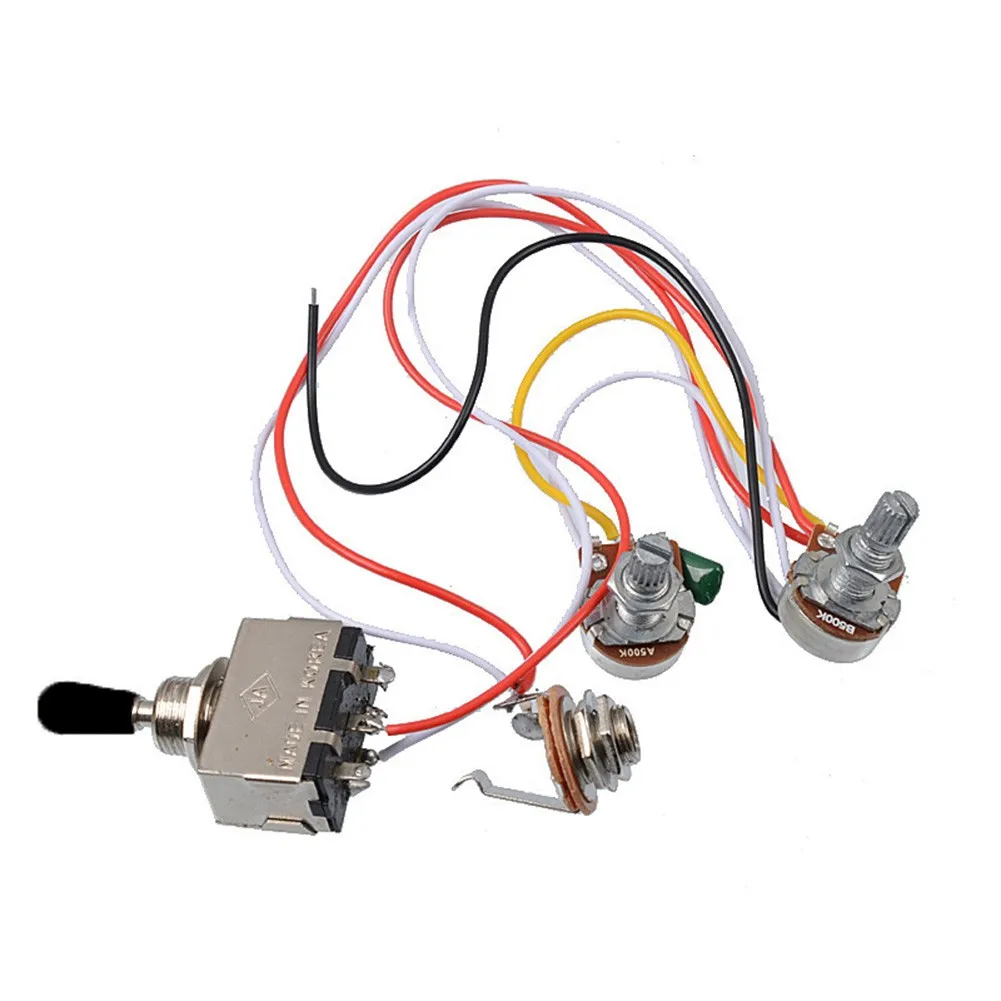 1 Set Electric Guitar Wiring Harness Prewired Two Pickup 500K Pots 3 Way Toggle Switch Line Assembly With 18mm Shafts Basses
1 Set Electric Guitar Wiring Harness Prewired Two Pickup 500K Pots 3 Way Toggle Switch Line Assembly With 18mm Shafts Basses