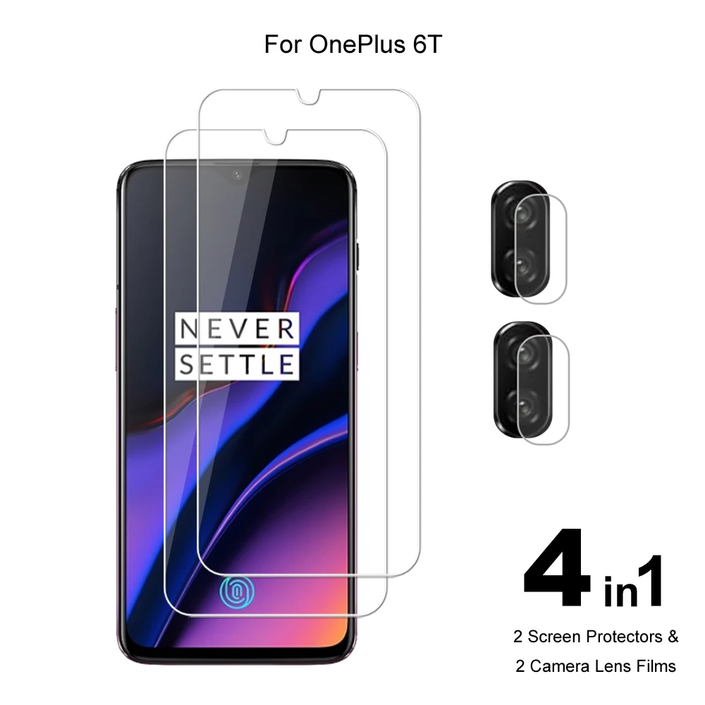 

For OnePlus 6T Camera Lens Film & Tempered Glass Screen Protectors Protective Guard HD Clear
