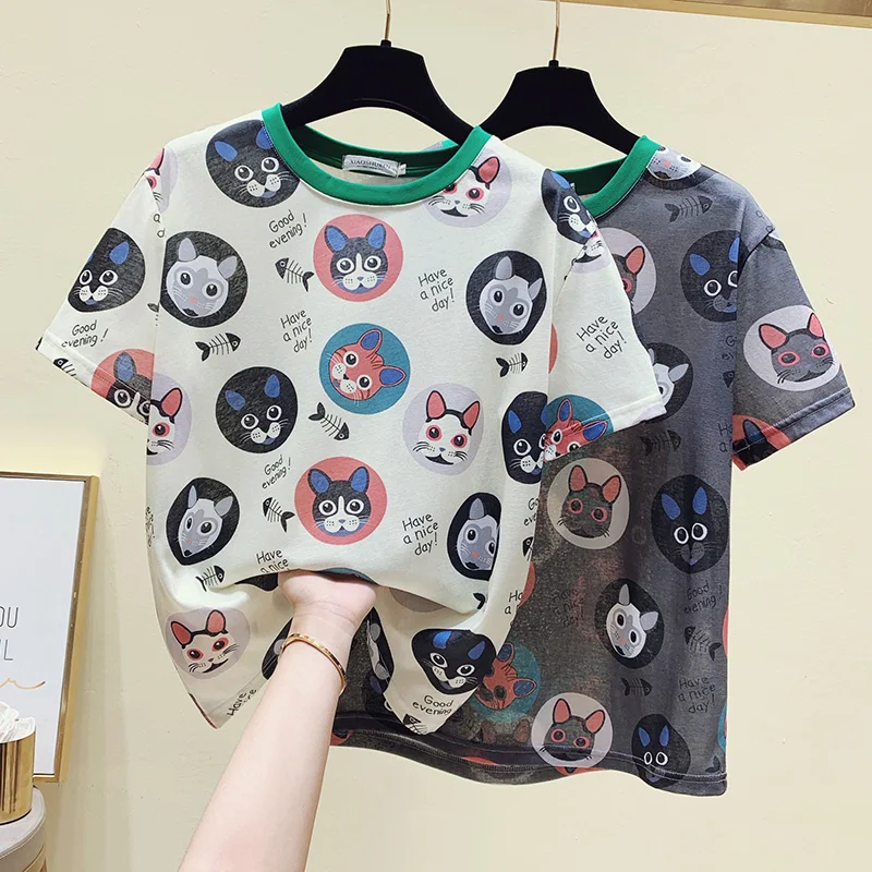 Gkfnmt 2021 Animal Print T shirt Women Clothes Cotton Korean Casual Female T-Shirt Summer Tops Gray Short Sleeve Tee Shirt Femme
Gkfnmt 2021 Animal Print T shirt Women Clothes Cotton Korean Casual Female T-Shirt Summer Tops Gray Short Sleeve Tee Shirt Femme