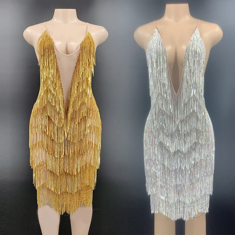 Sexy Tassel Dress For Women Nightclub Singer Stage Costume Rave Clothes Sparkly Evening Dresses Festival Clothing VDB4709
Sexy Tassel Dress For Women Nightclub Singer Stage Costume Rave Clothes Sparkly Evening Dresses Festival Clothing VDB4709