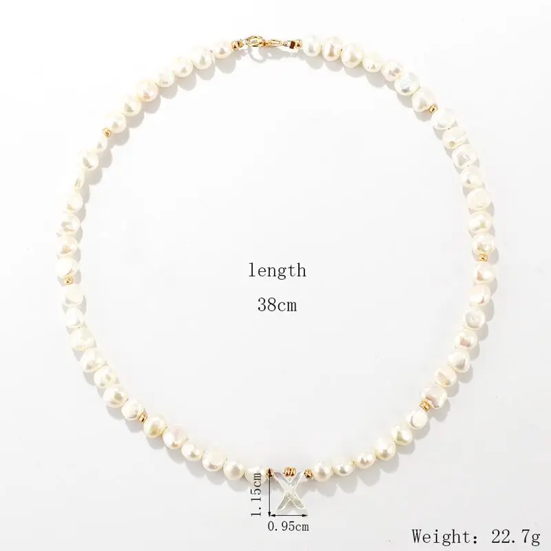 Classic Freshwater Pearl Choker Necklace A-Z Alphabet Natural Sea Shell Capital Letter Initial Necklace For Women Party Jewelry
Classic Freshwater Pearl Choker Necklace A-Z Alphabet Natural Sea Shell Capital Letter Initial Necklace For Women Party Jewelry