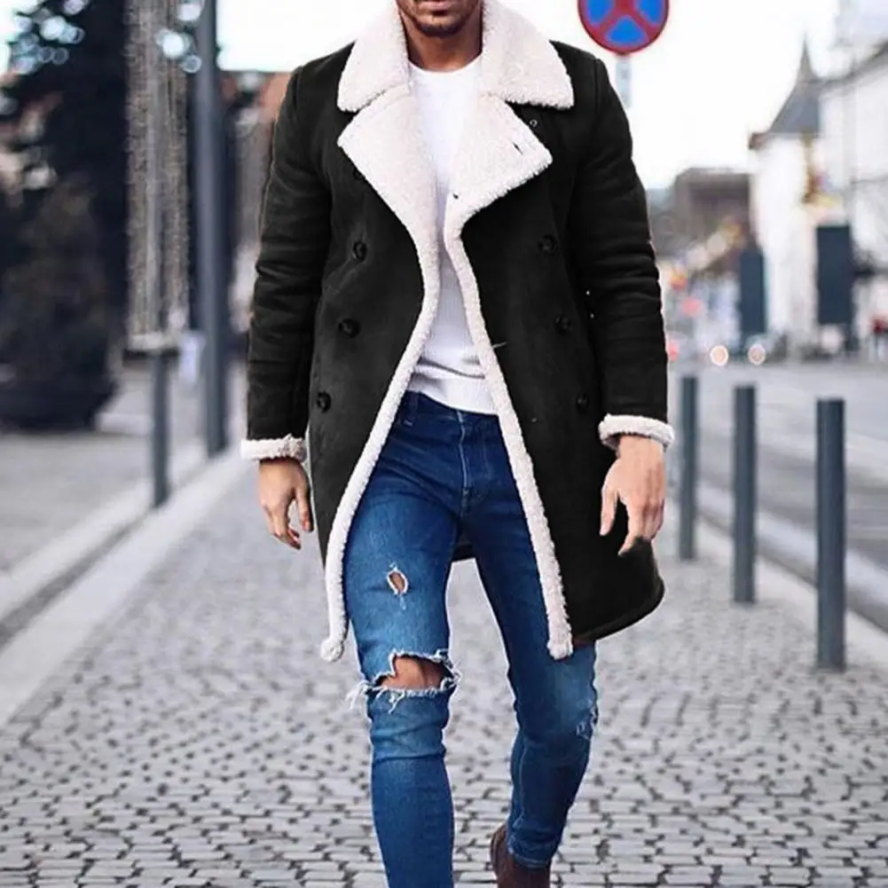 Men Coat Long Winter Coat Plush Double-breasted Great Wear Resistant Winter Coat
Men Coat Long Winter Coat Plush Double-breasted Great Wear Resistant Winter Coat