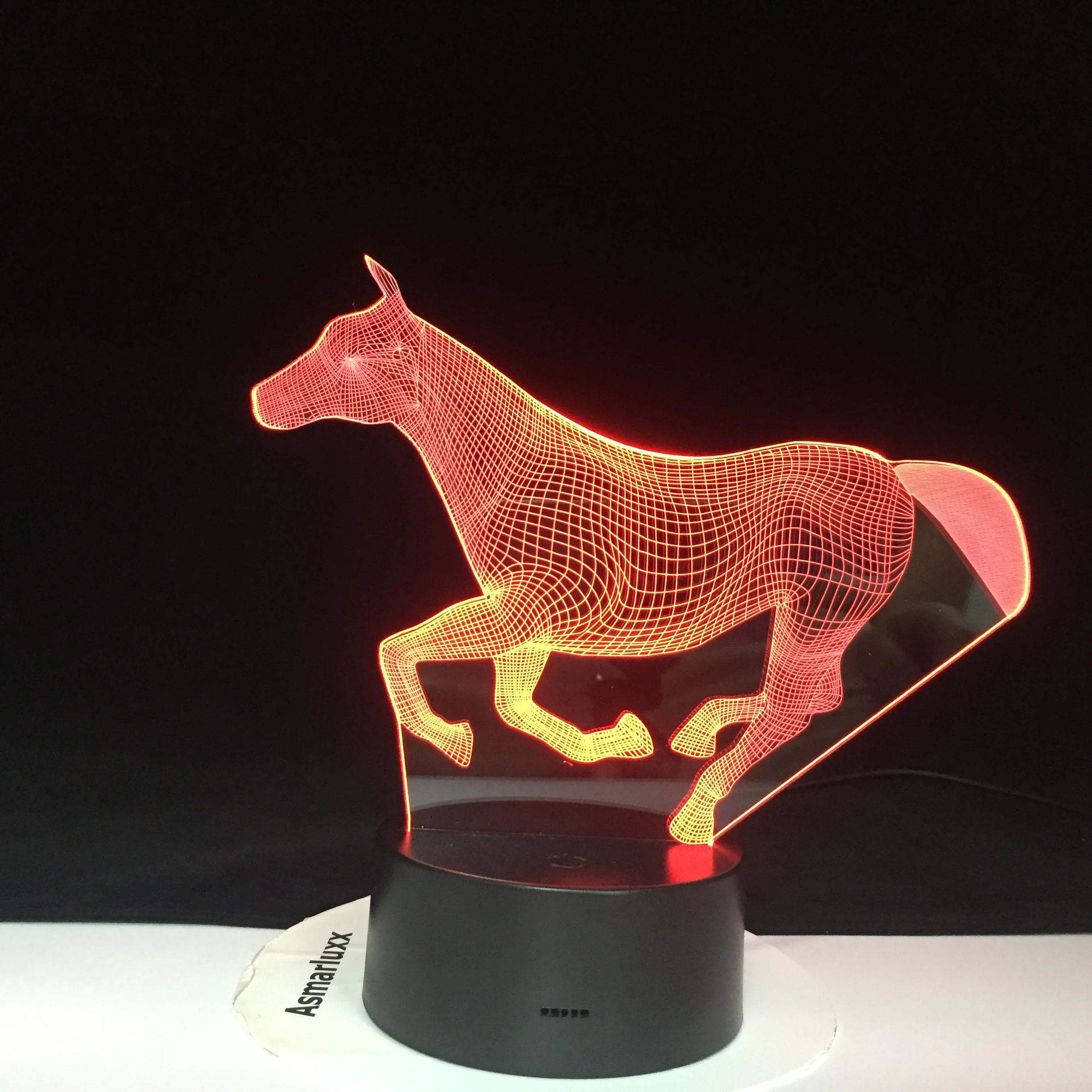 

3D illusion Night Lights Model Touching LED Lamps Kids Bedroom Decor Rainbow Running horse Lights With Remote Control