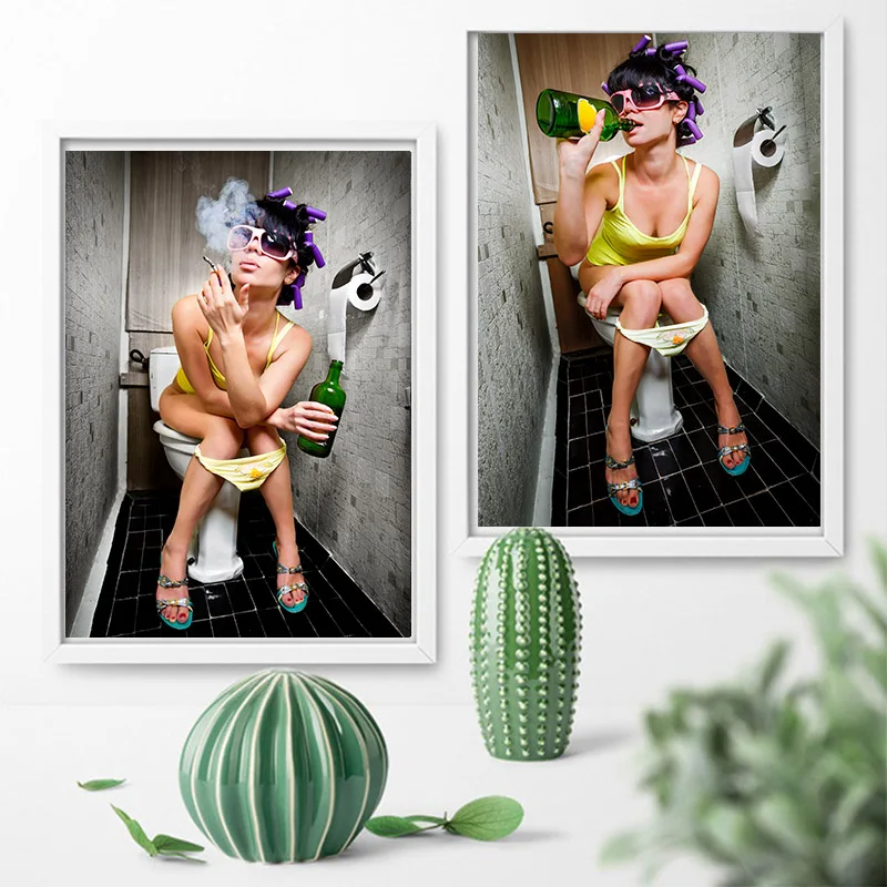 Modern Toilet Sexy Woman Canvas Painting Prints Bar Girl Smoking And Drinking Bathroom Wall Art Picture Poster Black White Decor
Modern Toilet Sexy Woman Canvas Painting Prints Bar Girl Smoking And Drinking Bathroom Wall Art Picture Poster Black White Decor