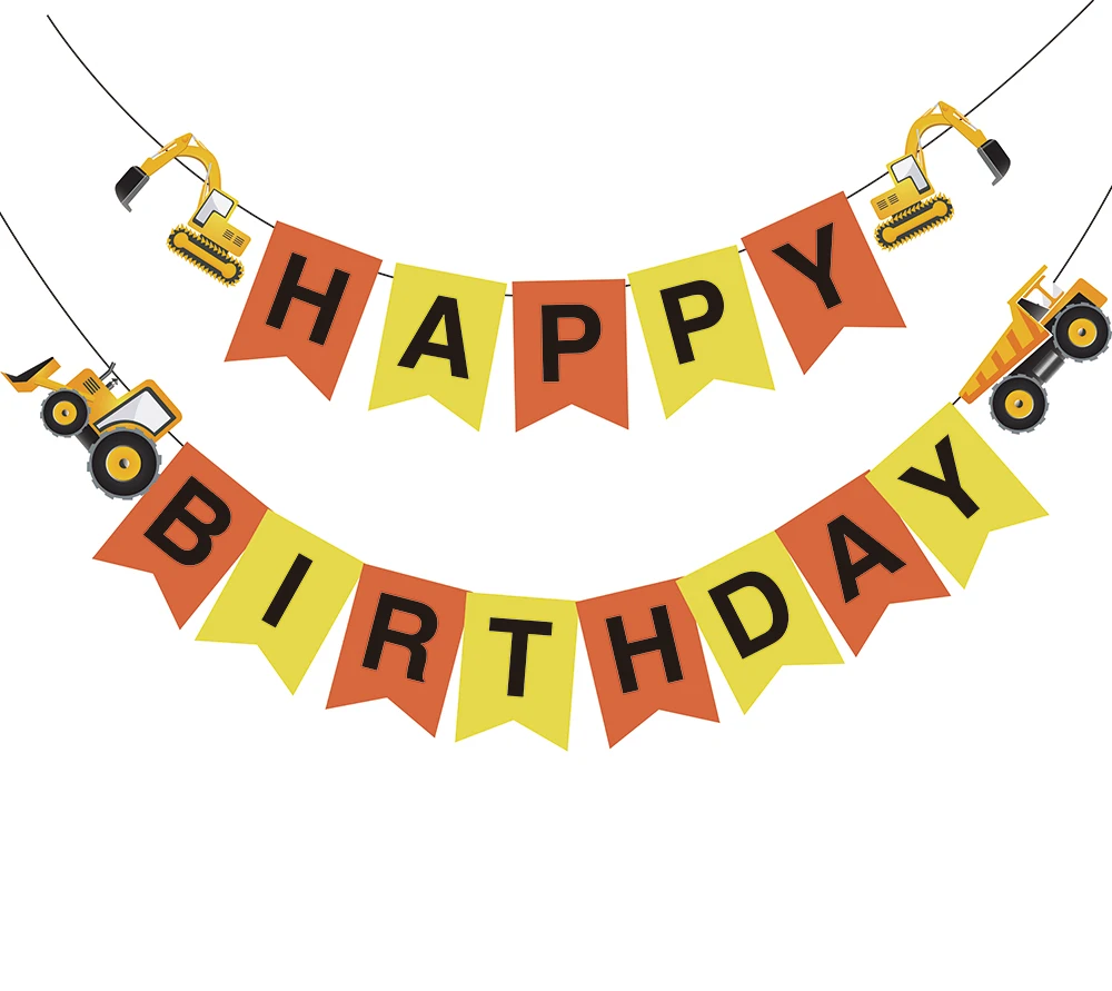 Cartoon Car Happy Birthday Party Banner Construction Theme Party Decoration Excavator Wall Hanging Bunting Decorations
Cartoon Car Happy Birthday Party Banner Construction Theme Party Decoration Excavator Wall Hanging Bunting Decorations