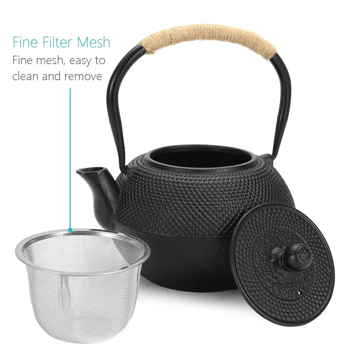 1.2L Japanese Iron Tea Pot with Stainless Steel Infuser Cast Iron Teapot Tea Kettle for Boiling Water Oolong Tea 
1.2L Japanese Iron Tea Pot with Stainless Steel Infuser Cast Iron Teapot Tea Kettle for Boiling Water Oolong Tea