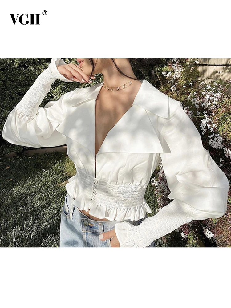 VGH Black Casual Shirt For Women Lapel Long Sleeve Solid Minimalist Loose Button Through Blouse Female Korean Fashion Clothing
VGH Black Casual Shirt For Women Lapel Long Sleeve Solid Minimalist Loose Button Through Blouse Female Korean Fashion Clothing
