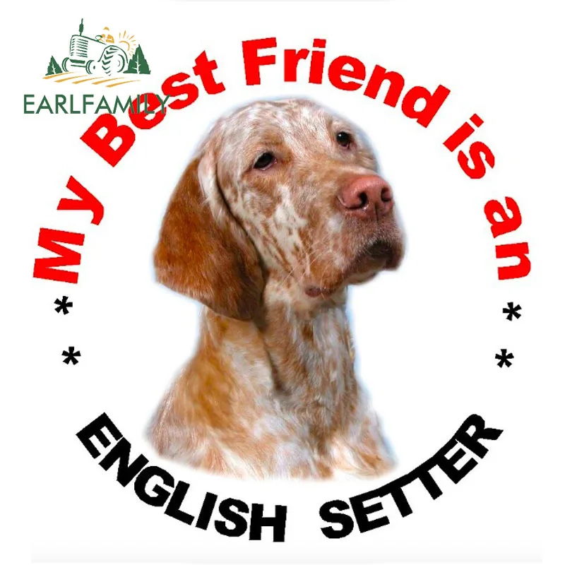 EARLFAMILY 13cm x 12.8cm My Best Friend Is An English Setter Dog Vinyl Car Stickers Pet Dog Decals Funny Laptop Wall Graphics
EARLFAMILY 13cm x 12.8cm My Best Friend Is An English Setter Dog Vinyl Car Stickers Pet Dog Decals Funny Laptop Wall Graphics