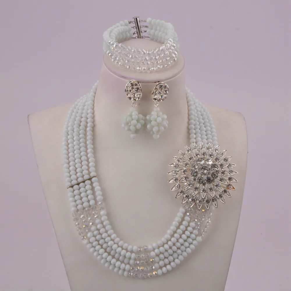 in fashion white and clear ab nigerian wedding necklace set african beads jewelry set crystal 5C-SSJ-08
in fashion white and clear ab nigerian wedding necklace set african beads jewelry set crystal 5C-SSJ-08