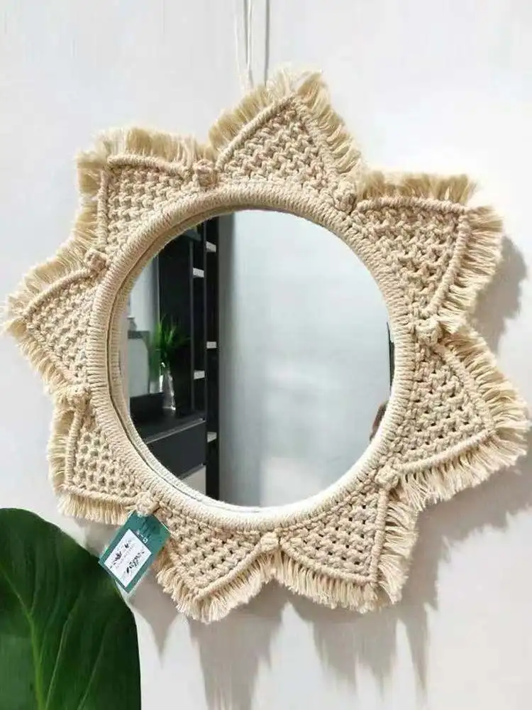 Retro Style Hand-Woven Mirror Bedroom Decor Pendant Toilet Home Decoration Makeup Mirrors Original Handmade Wall Hanging
Retro Style Hand-Woven Mirror Bedroom Decor Pendant Toilet Home Decoration Makeup Mirrors Original Handmade Wall Hanging