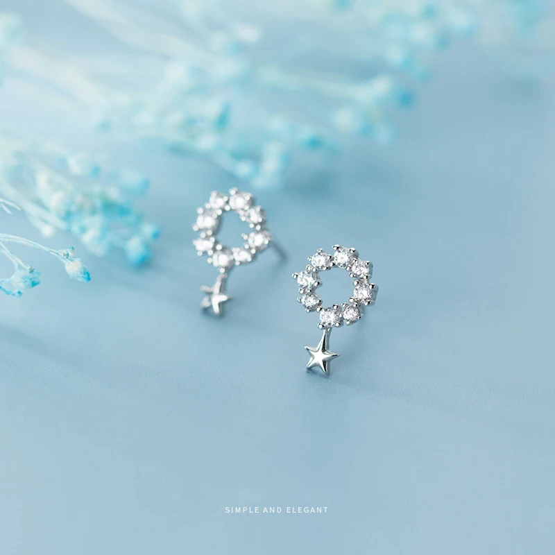 MODIAN Sparkling Zircon Star Round Stud Earring for Women 925 Sterling Silver Simple Ear Pin Wedding Engagement Fine Jewelry
MODIAN Sparkling Zircon Star Round Stud Earring for Women 925 Sterling Silver Simple Ear Pin Wedding Engagement Fine Jewelry