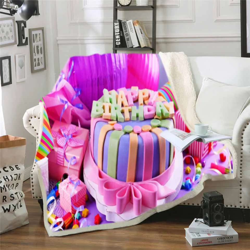 Delicious Cake Blanket Kids New Year Gift Blanket for Home Travel Happy Birthday Warm Thick Sherpa Fleece Blanket 150x200cm
Delicious Cake Blanket Kids New Year Gift Blanket for Home Travel Happy Birthday Warm Thick Sherpa Fleece Blanket 150x200cm