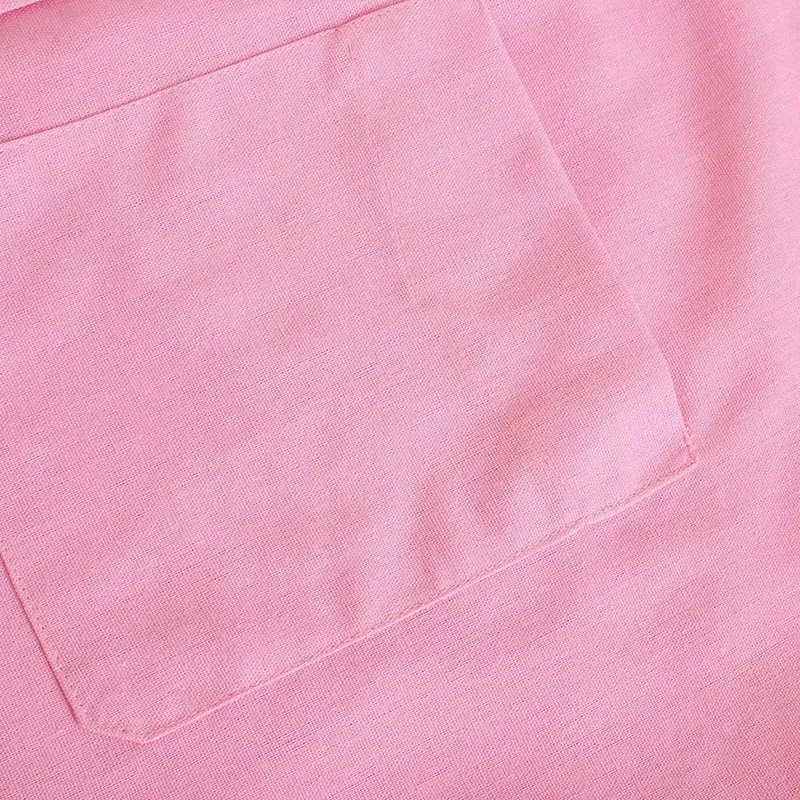 TRAF Single-Breasted Long-sleeved Linen Shirt With Two-Tone Lapel Pockets Fashionable Sweet Casual Comfortable All-match Blouse 
TRAF Single-Breasted Long-sleeved Linen Shirt With Two-Tone Lapel Pockets Fashionable Sweet Casual Comfortable All-match Blouse