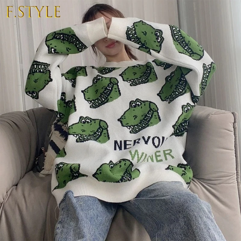 Y2K trendy brand dinosaur sweater women loose outer wear 2021 autumn and winter new hedging Korean style lazy couple jacket
Y2K trendy brand dinosaur sweater women loose outer wear 2021 autumn and winter new hedging Korean style lazy couple jacket