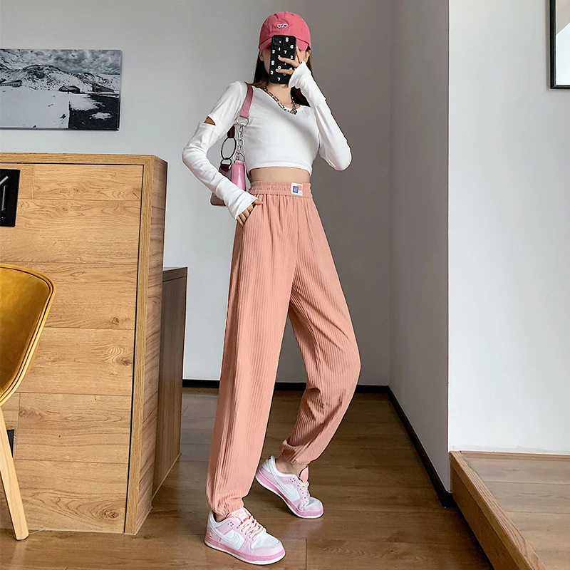 Cotton Sport Loose Causal Solid Color Trousers Women's Pants Autumn 2021 New High Waist Long Fashion Harem Pants Female Tide
Cotton Sport Loose Causal Solid Color Trousers Women's Pants Autumn 2021 New High Waist Long Fashion Harem Pants Female Tide
