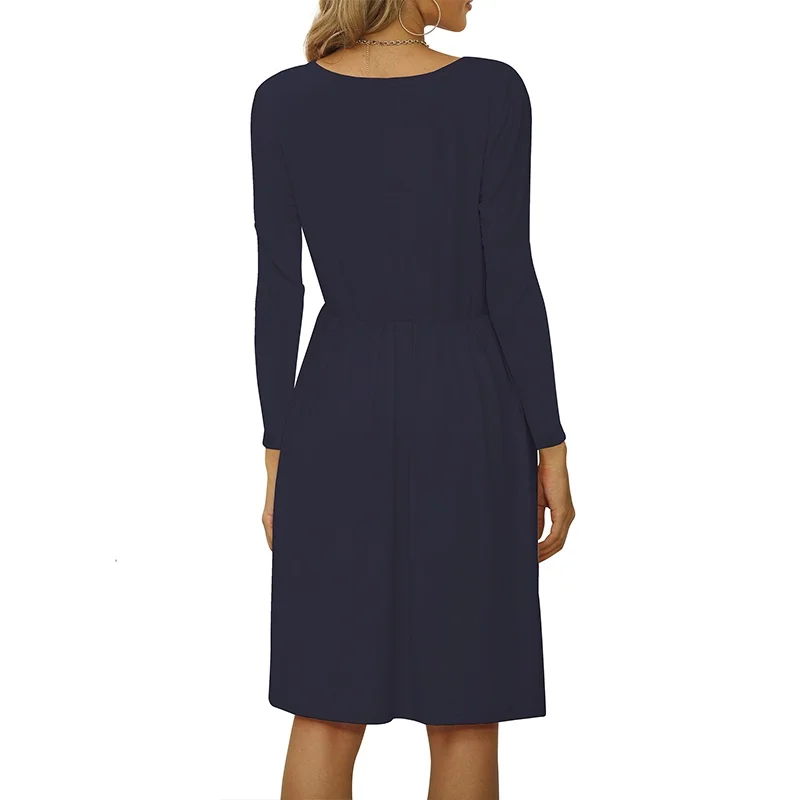 VICABO Woman Dress 2021 Fashion Casual O-neck Long Sleeve Solid Color Basic Summer Dress Casual Holiday Ladies Dresses
VICABO Woman Dress 2021 Fashion Casual O-neck Long Sleeve Solid Color Basic Summer Dress Casual Holiday Ladies Dresses