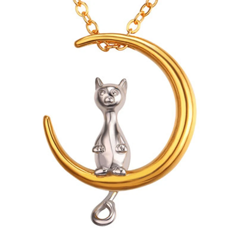Креативные ювелирные изделия, ожерелье с кулоном в виде Луны и котенка, Женское Ожерелье из титановой стали, Женские Ювелирные изделия
Креативные ювелирные изделия, ожерелье с кулоном в виде Луны и котенка, Женское Ожерелье из титановой стали, Женские Ювелирные изделия