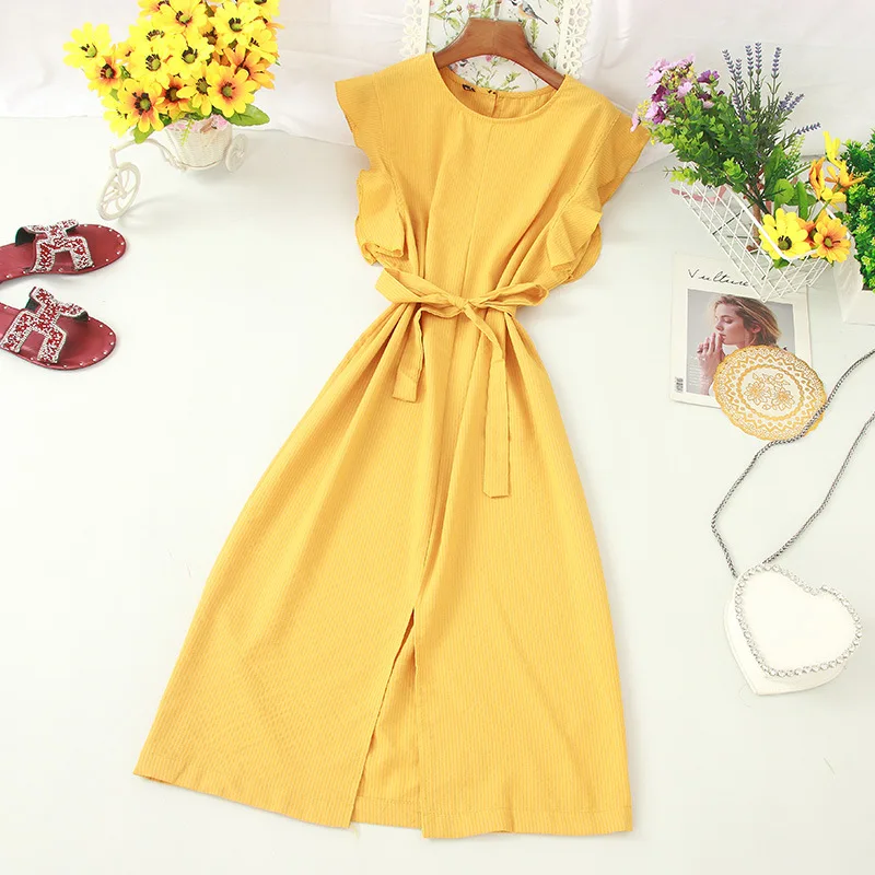 2021 Summer Women Solid Straight One Step Long Dress Women Split Slim Casual Striped Sleeveless Ruffles Dresses Female Vestidos
2021 Summer Women Solid Straight One Step Long Dress Women Split Slim Casual Striped Sleeveless Ruffles Dresses Female Vestidos