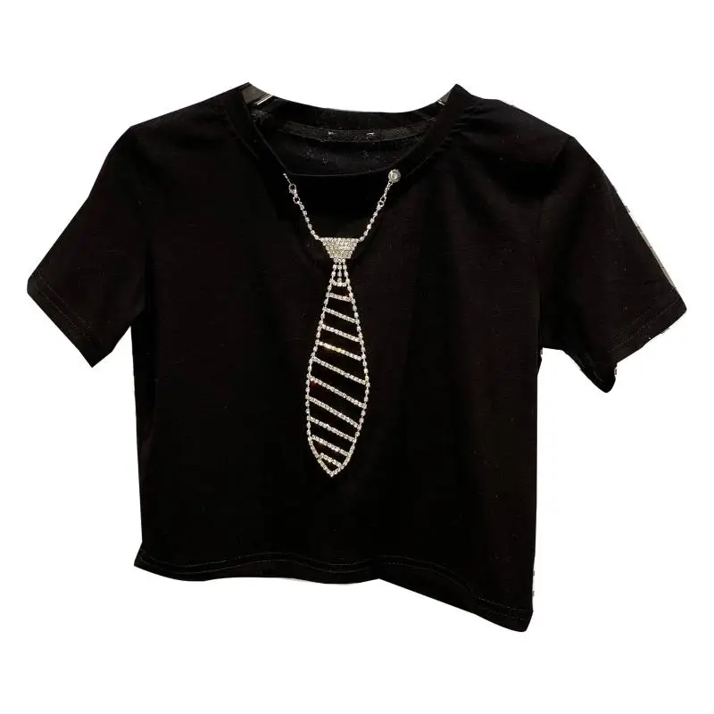 2021 Summer Crop Tops Diamond Tie Design Short Open Navel Short Sleeve T-shirt Half Sleeve Tee
2021 Summer Crop Tops Diamond Tie Design Short Open Navel Short Sleeve T-shirt Half Sleeve Tee