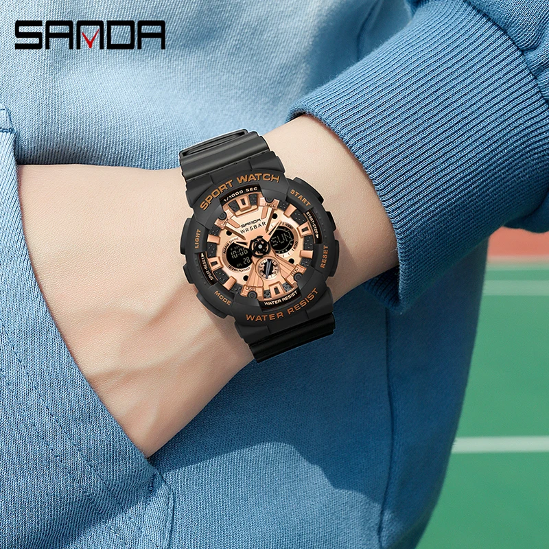 SANDA 50M Waterproof Men Women Watch 2021 Sports Dual Display Wrist Watch for Male Female Clock Relogio Feminino High Quality
SANDA 50M Waterproof Men Women Watch 2021 Sports Dual Display Wrist Watch for Male Female Clock Relogio Feminino High Quality