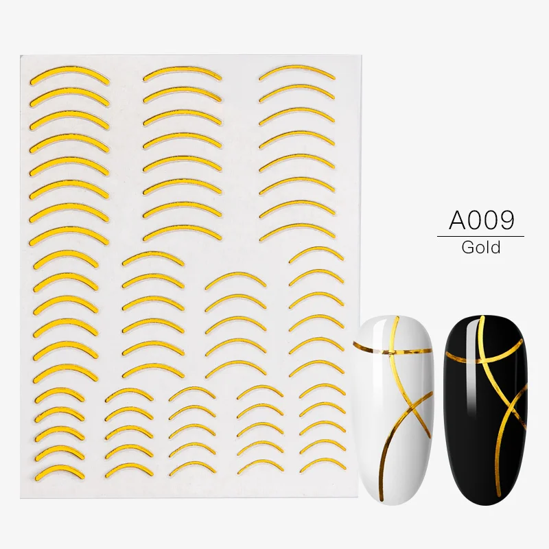 1 Sheet Gold Silver Sliders 3D Nail Stickers Straight Curved Liners Stripe Tape Wraps Geometric Nail Art Decorations
1 Sheet Gold Silver Sliders 3D Nail Stickers Straight Curved Liners Stripe Tape Wraps Geometric Nail Art Decorations