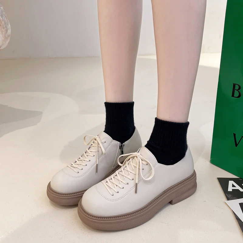 Women's Casual Shoes Solid Color PU Lace-up Thick-soled Non-slip Women's Shoes Outdoor Lightweight and Comfortable Women's Shoes
Women's Casual Shoes Solid Color PU Lace-up Thick-soled Non-slip Women's Shoes Outdoor Lightweight and Comfortable Women's Shoes