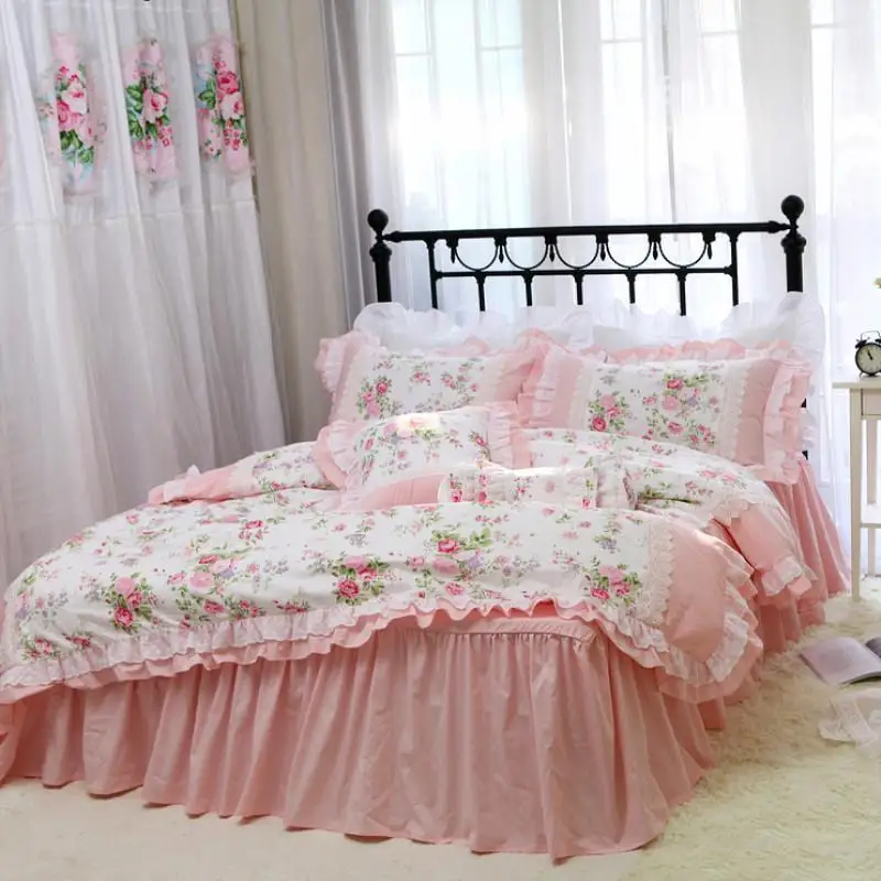Romantic Embroidery bedding set rose print bedding ruffle lace bed set princess king bedding set cotton duvet cover set queen
Romantic Embroidery bedding set rose print bedding ruffle lace bed set princess king bedding set cotton duvet cover set queen