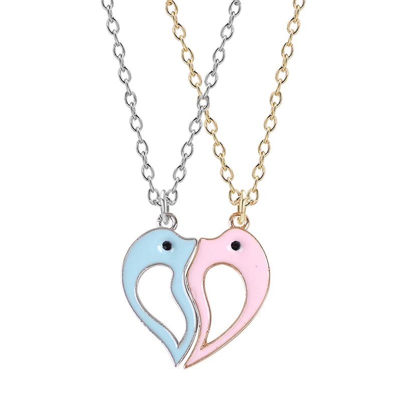Couple Necklace Cute Simple Blue Pink Little Dolphin Lady Choker Alloy Metal Pendant Fashion Jewelry Gift Boho Style 2020new
Couple Necklace Cute Simple Blue Pink Little Dolphin Lady Choker Alloy Metal Pendant Fashion Jewelry Gift Boho Style 2020new
