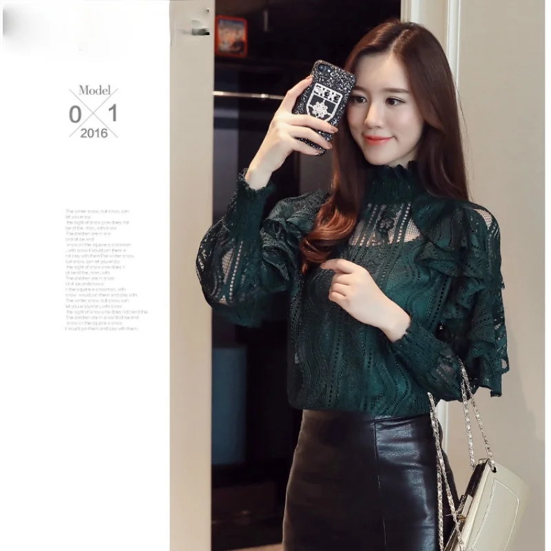 Ruffle Lace Nine Quarter Sleeve blouse shirt 2020 Women Clothing Hollow Out floral Women Blouse Female Tops Elegant blusa
Ruffle Lace Nine Quarter Sleeve blouse shirt 2020 Women Clothing Hollow Out floral Women Blouse Female Tops Elegant blusa