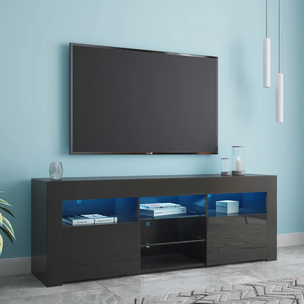 【USA READY STOCK】 145 современный 57 "ТВ Стенд матовый корпус глянцевые фронты с 16 цветными светодиодами черный
【USA READY STOCK】 145 современный 57 "ТВ Стенд матовый корпус глянцевые фронты с 16 цветными светодиодами черный