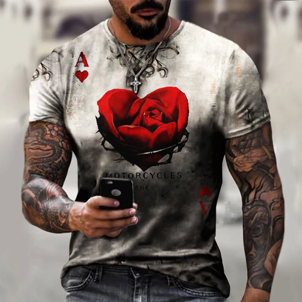 New Arrival 3d Printing Men’s T-shirt, Rose Love Pattern Men’s Shirt, Summer Leisure And Breathable Sports Fitness Clothing,
New Arrival 3d Printing Men’s T-shirt, Rose Love Pattern Men’s Shirt, Summer Leisure And Breathable Sports Fitness Clothing,