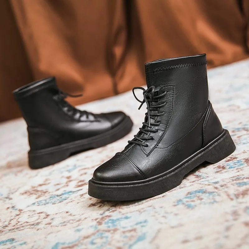 Round Head Short Elastic Thin Boots Women's Autumn And Winter 2021 Korean Version Of Thick-soled Women's Short Boots Thick Heel
Round Head Short Elastic Thin Boots Women's Autumn And Winter 2021 Korean Version Of Thick-soled Women's Short Boots Thick Heel
