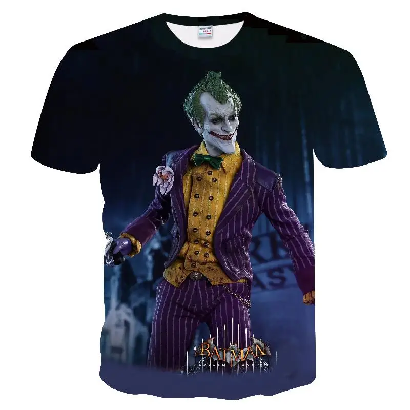 Мужская футболка рисунок клоуна 3D принт Джокер лицо повседневная круглый вырез