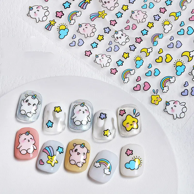 1 Sheet Back Glue Nail Art Sticker Creative Nail Sticker Cute Cartoon Bear Flower Clouds Pattern Nail Art Decal Manicure Tool
1 Sheet Back Glue Nail Art Sticker Creative Nail Sticker Cute Cartoon Bear Flower Clouds Pattern Nail Art Decal Manicure Tool