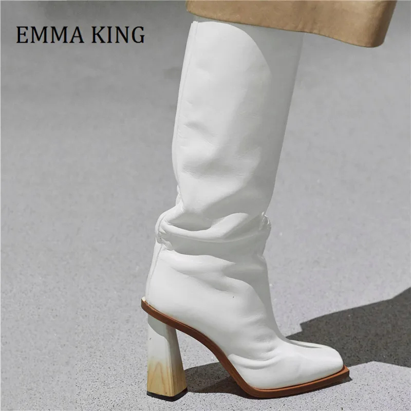 2020 Autumn Winter Women Knee High Boots Sexy Square Toe Chunky Heels Lady Riding Boots Female Runway Design Chelsea Boot Mujer
2020 Autumn Winter Women Knee High Boots Sexy Square Toe Chunky Heels Lady Riding Boots Female Runway Design Chelsea Boot Mujer