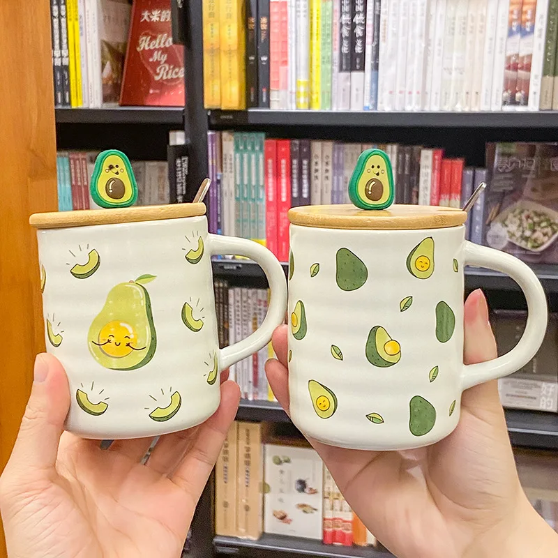 New Creative Coffee Cup Avocado Mug Household Milk Cup Wooden Cover with Spoon Ceramic Cup Coffee Mug with Lid
New Creative Coffee Cup Avocado Mug Household Milk Cup Wooden Cover with Spoon Ceramic Cup Coffee Mug with Lid