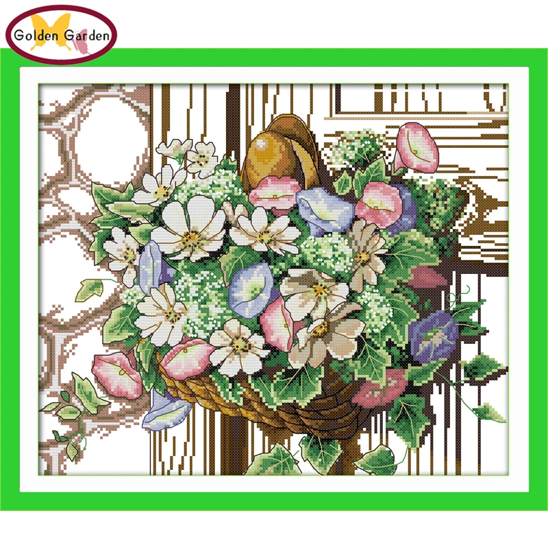 GG The Blooming Flower Basket Needlework Embroidery Kit Handcraft Counted Free Modern Cross Stitch Patterns for Home Decoration
GG The Blooming Flower Basket Needlework Embroidery Kit Handcraft Counted Free Modern Cross Stitch Patterns for Home Decoration