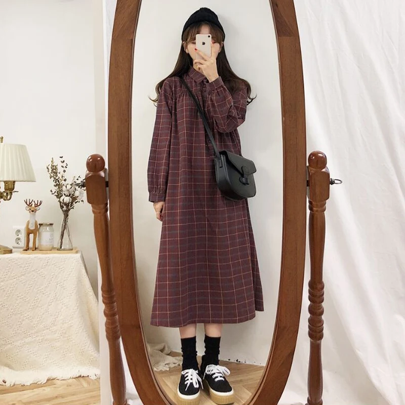 Korean Chic Early Spring New Korean Plaid Shirt DressUlzzang Simple School Loose All-match Casual Fashion Daily Women Dress
Korean Chic Early Spring New Korean Plaid Shirt DressUlzzang Simple School Loose All-match Casual Fashion Daily Women Dress