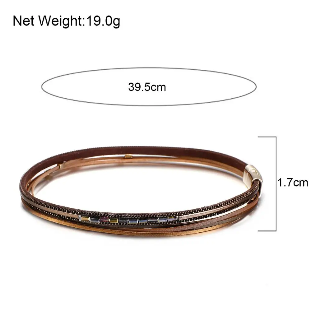 Amorcome Vintage Long Wrap Leather Bracelet Multilayer Crystal Chain Wristband Female Simple Fashion Jewelry Party Club Gifts
Amorcome Vintage Long Wrap Leather Bracelet Multilayer Crystal Chain Wristband Female Simple Fashion Jewelry Party Club Gifts