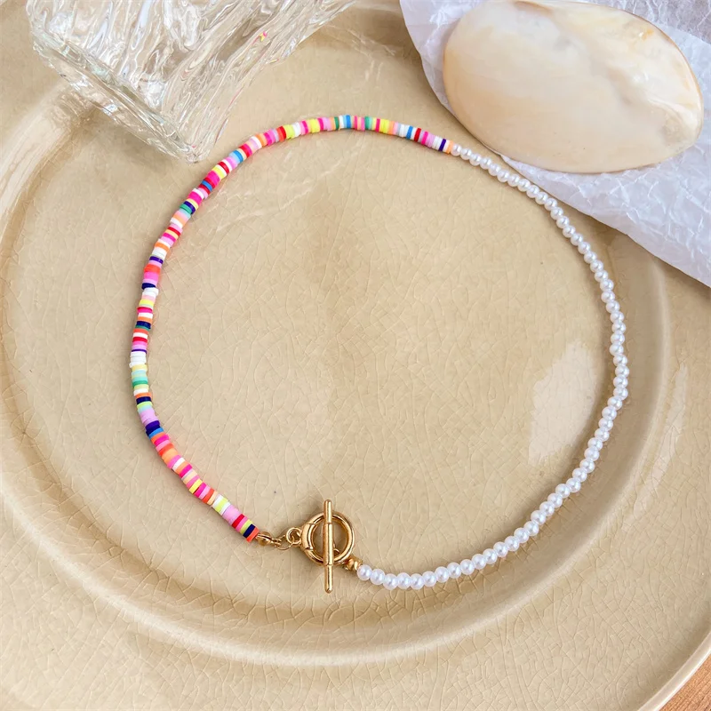 Colorful Bead Pearl Necklace OT buckle Flowers Strand Beaded Choker Gift For Women Cute Pendant Jewelry 2021 New Trend Party
Colorful Bead Pearl Necklace OT buckle Flowers Strand Beaded Choker Gift For Women Cute Pendant Jewelry 2021 New Trend Party
