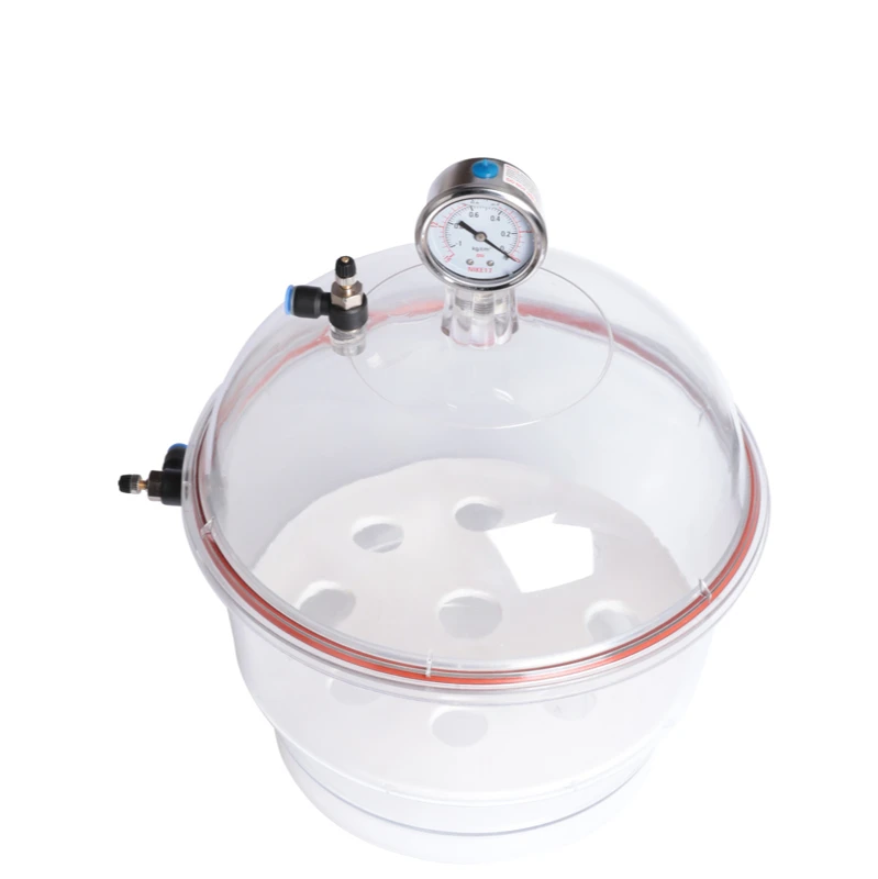 250MM Vacuum Dryer Polycarbonate Plastic Laboratory Dryer Transparent Vacuum Drying Kettle With Pressure Gauge Double Valve
250MM Vacuum Dryer Polycarbonate Plastic Laboratory Dryer Transparent Vacuum Drying Kettle With Pressure Gauge Double Valve
