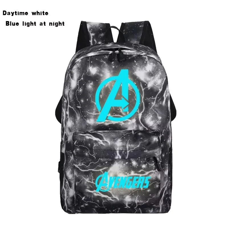 Original Avengers Multicolor Space Print Luminous School Bag Youth Men and Women Anime Travel Backpack Primary School School Bag