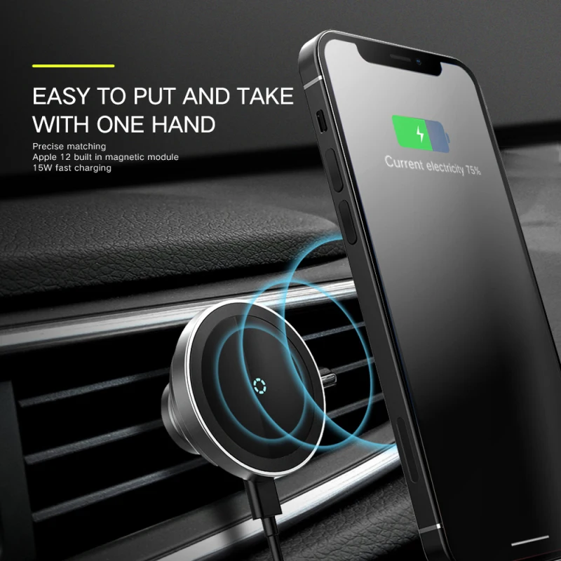 15W Magnetic Car Wireless Charger Qi Fast Charging360°Air Outlet Cars Holder For iPhone12 Pro Samsung Android Smart Phone
15W Magnetic Car Wireless Charger Qi Fast Charging360°Air Outlet Cars Holder For iPhone12 Pro Samsung Android Smart Phone
