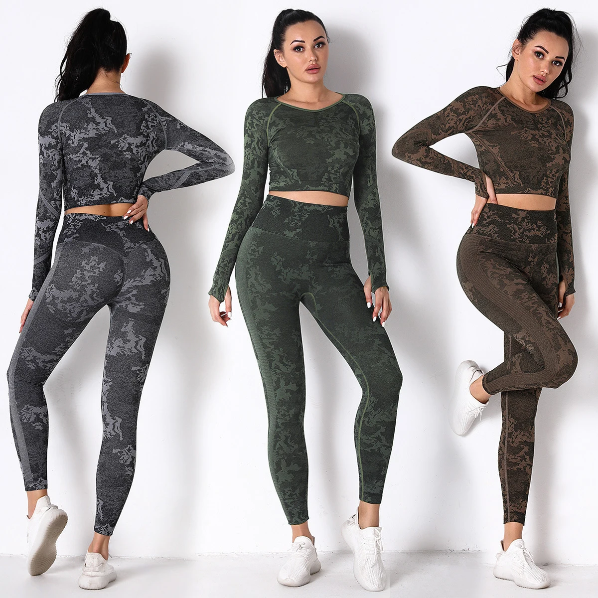 Seamless Push-Up Tummy Control Stretchy Gym Clothing leggings Sportsuit Fitness Quick Dry Active Wear Two Piece Sets Tracksuit 
Seamless Push-Up Tummy Control Stretchy Gym Clothing leggings Sportsuit Fitness Quick Dry Active Wear Two Piece Sets Tracksuit